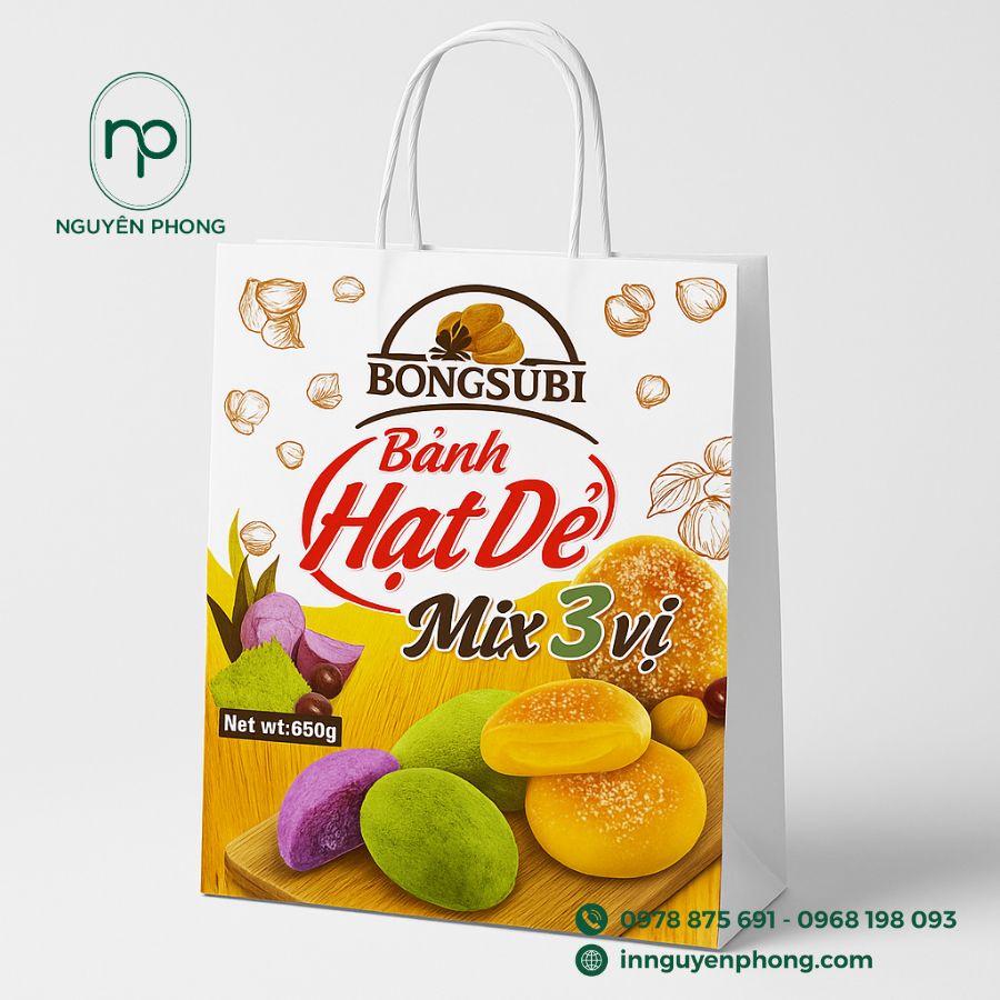 In Túi Giấy Đựng Bánh Hạt Dẻ